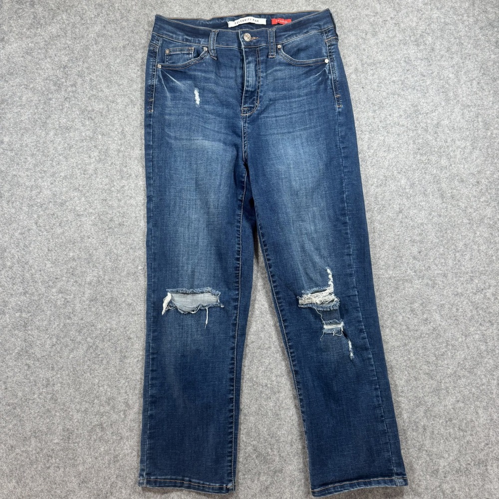 Celebrity Pink The Eleven Straight Leg Jeans 11 Blue Distressed Denim